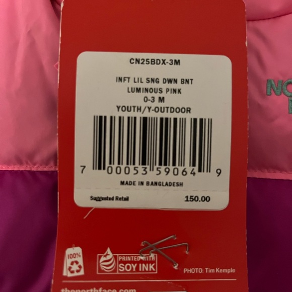 The North Face Infant Snowsuit - Pink and Purple - Picture 3 of 3